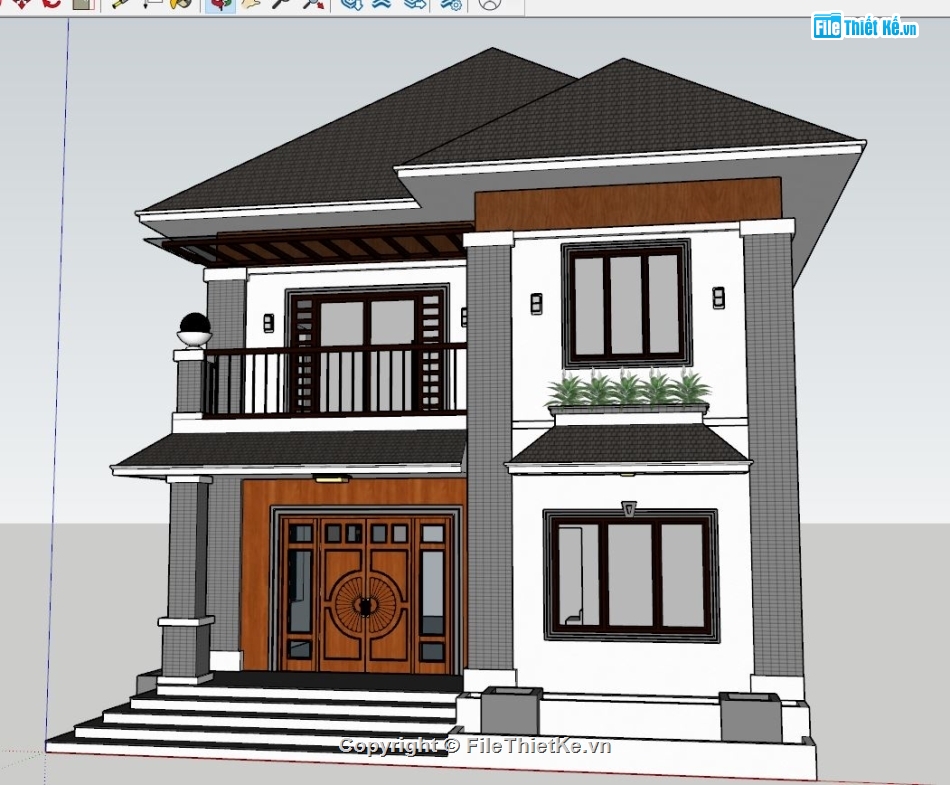 File sketchup biệt thự 2 tầng,Model sketchup biệt thự 2 tầng,Bản vẽ sketchup biệt thự 2 tầng,sketchup biệt thự 2 tầng,Mẫu Sketchup biệt thự 2 tầng,Biệt thự 2 tầng 8.7x13.5m